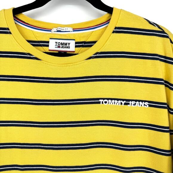 Tommy Jeans Men's Relaxed Fit Striped Short Sleeve Shirt Size L - Picture 2 of 5